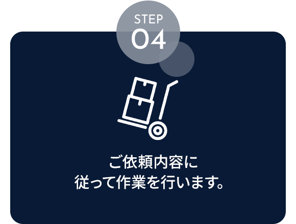 STEP04　ご依頼内容に従って作業を行います。